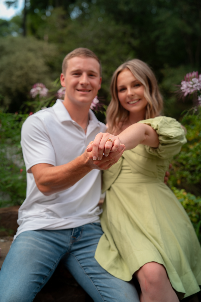 Engagement couple at sunset