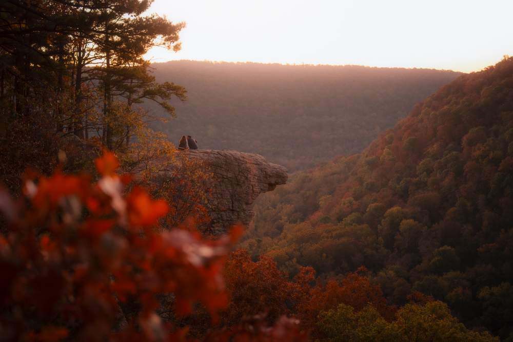 Engagement couple at sunset