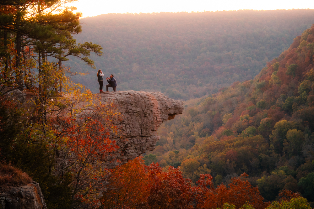 Engagement couple at sunset